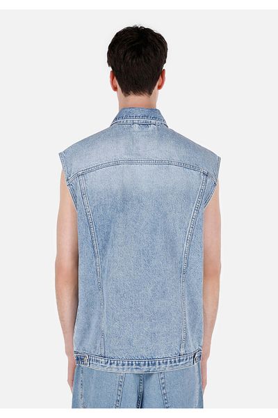 Colin's Oversize Classic Collar Buttoned Unlined Men's Navy Blue Vest