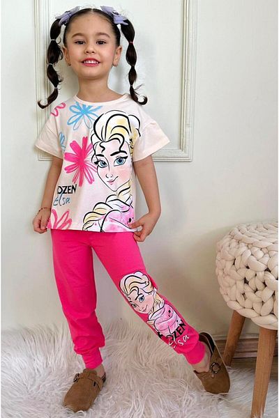LİLLYPİCCA Girl's Character Patterned Cotton Tracksuit Set