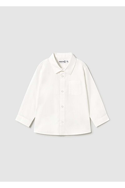 MAYORAL قميص بيبي بوي أبيض بأكمام طويلة - 124