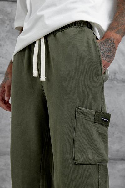 NOMARC Khaki Washed Cargo Pocket Baggy Sweatpants