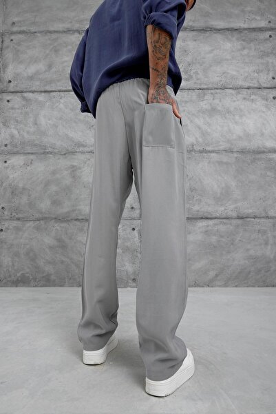 NOMARC Gri Kp Duble Kumaş Baggy Pantolon