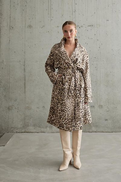 MODAVERA Leopard Front and Back Cloak Coat