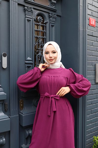 modessia ΓΥΝΑΙΚΕΙΟ Μούρι Aerobin Robe Line Μη Περιγραφέα Φαρδύ Χιτζάμπ Φόρεμα Rboli0995