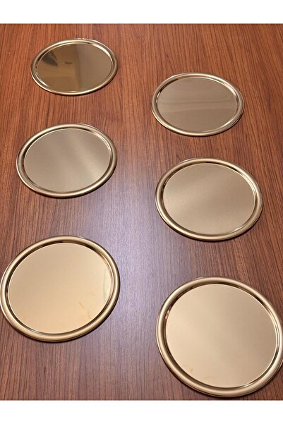 GLORİNDA HOME GOLD LÜKS 6'LI 22 CM YUVARLAK KAHVE,ÇAY,PASTA DEKORATİF SUNUMLU...