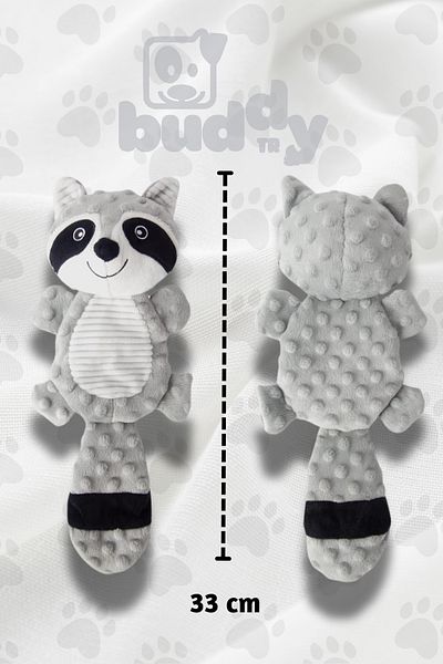 URBAN PAWS Squeaky Gray Raccoon - Resistant to Chewing