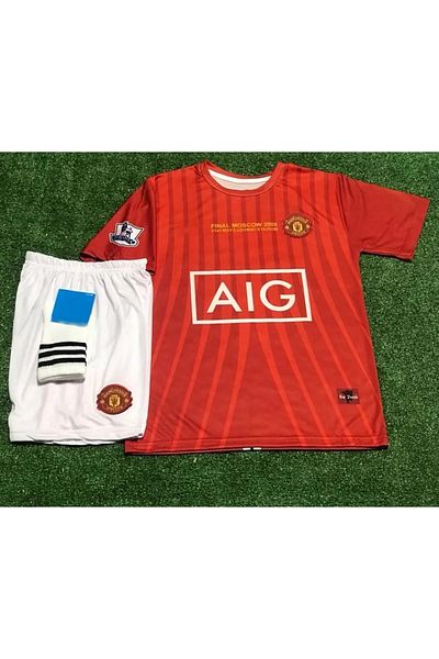 Armageddon Cristiano Ronaldo Kids Jersey Manchester Unitedd Moscow 2008 Set of 4 (Short-Red)