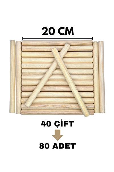 Gökmen Oyuncak Ahşap Ritim Çubuğu 40 Çift 80 Adet