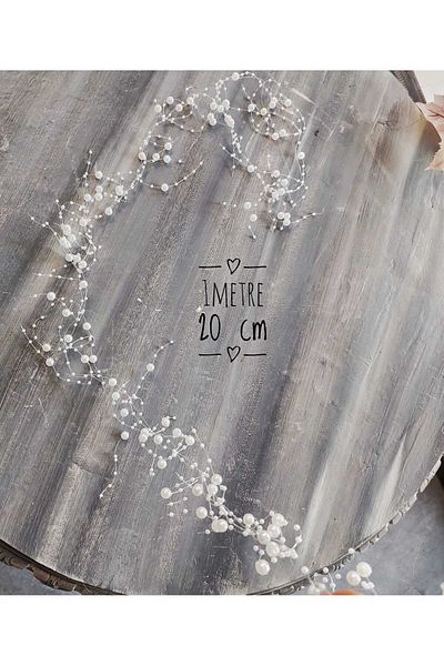 lolipophobi Fringed Pearl with Thread 120 cm Crem, Pearl with Thread, Ribbon with Thread