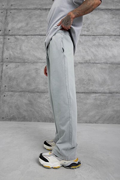 NOMARC Erkek Gri Yıkamalı Basic Baggy Eşofman Altı