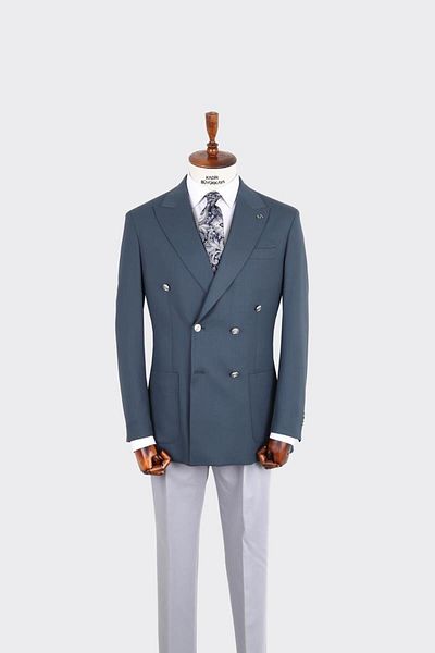 Kadir Büyükkaya Men's Double Breasted Jacket-Kax5230S
