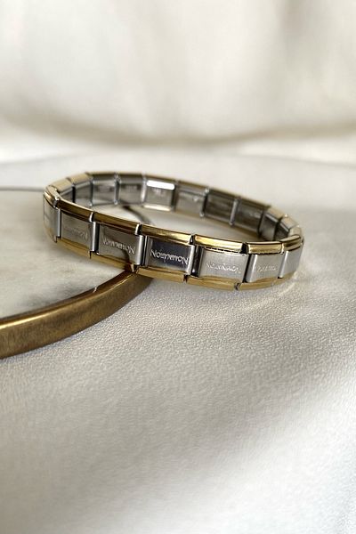 gaila design Nomination Italian Steel Double Color Silver Gold Flexible Bracelet