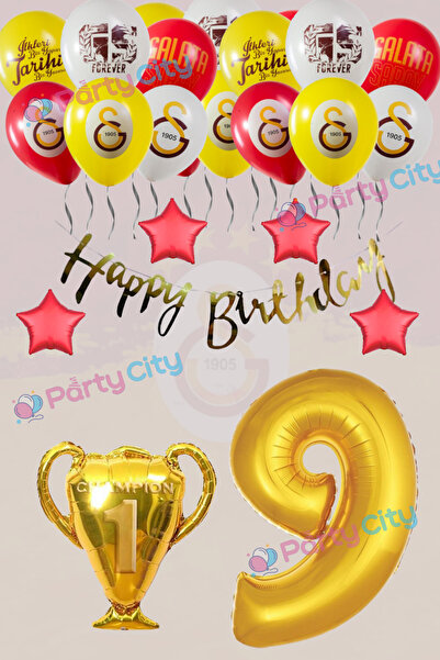 Party City Galatasaray Kupa Temalı Yaş Doğum Günü Parti Seti