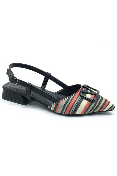 KOCAMANLAR Feles 01-902 V Buckle Women's Ballerina Shoes Red