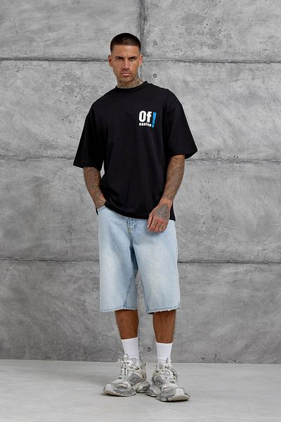 NOMARC Μαύρο μπλουζάκι Oversize με γραφή Sanise