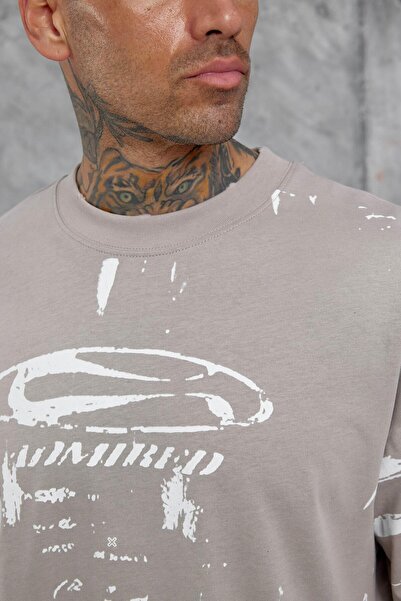 NOMARC Ανδρικό μπλουζάκι με στάμπα σε καφέ χρώμα