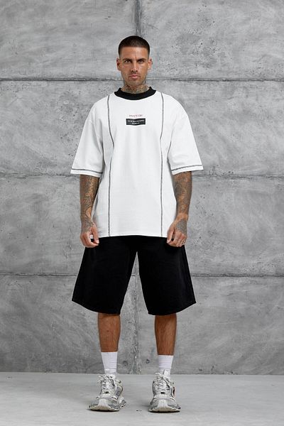 NOMARC Λευκό Dont Cry Printed Oversize Tshirt