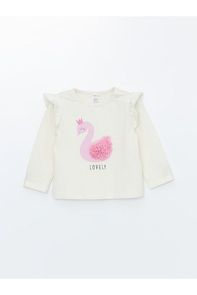 LC Waikiki Lcw Crew Neck Printed Baby Girl Blouse and Leggings 2 Pack