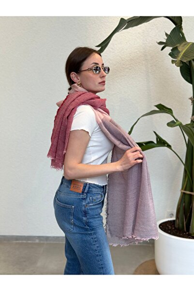 novon Lucca Soft Linen Design Color Blocked Premium Λινό Σάλι 190 x 90 cm