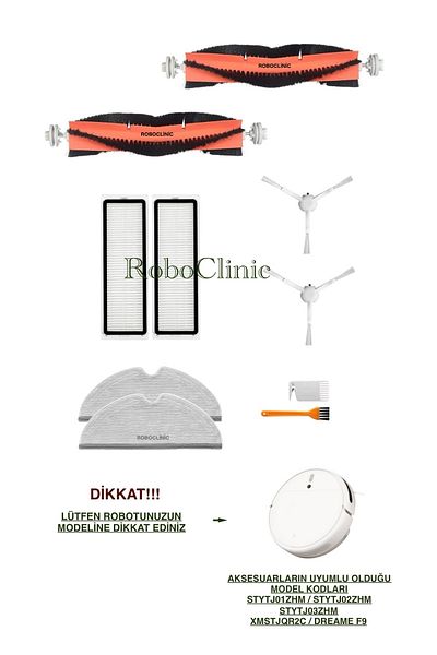 Roboclinic Xiaomi Mi Robot 1C / 2C Vacuum Mop (Stytj02Zhm),(Stytj01Zhm)F9 Compatible Global Renewal Set-10 Pieces