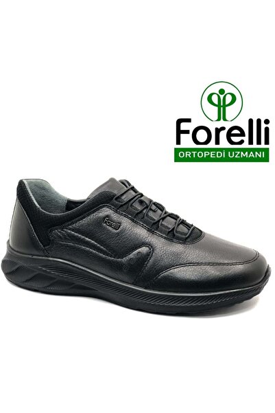 Forelli Nerton Genuine Leather Orthopedic Comfort Men's Casual Shoes Black