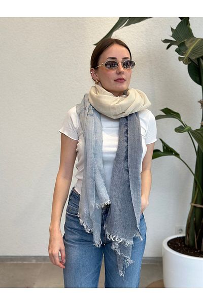 novon Lucca Soft Linen Design Color Blocked Premium Linen Shawl 190 X 90 cm