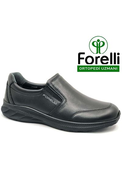 Forelli Pantofi casual pentru bărbați, ortopedici, din piele naturală Nexus, negri