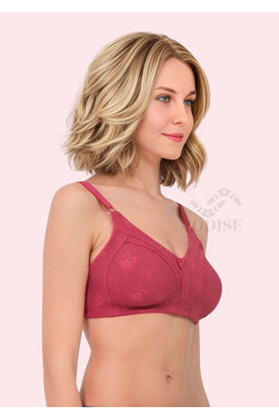 ODISE 2 Pieces Lace Detailed Cotton Gathering Wire-Free Bra (Large Size Available)