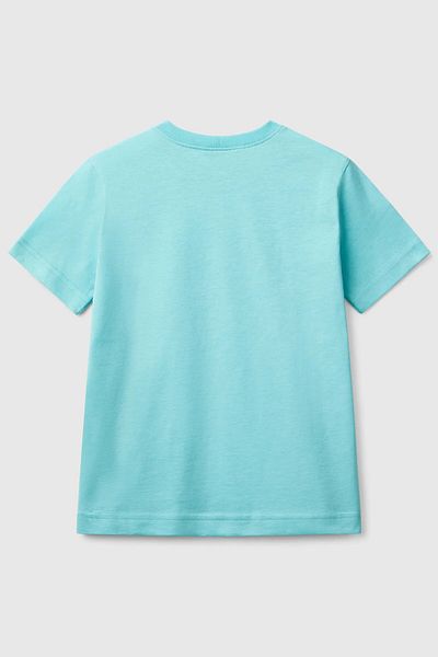 United Colors of Benetton تي شيرت مطبوع 100% قطن بقصة عادية وياقة دائرية تي شيرت للأولاد