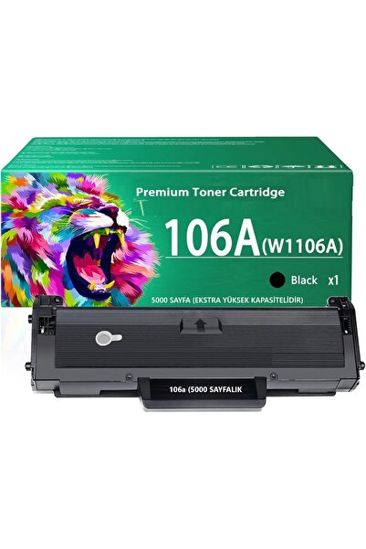 HP 106A - W1106A (5000 Sayfalık)  HP Laser 107a Uyumlu Çipli Muadil Toner (Kapalı kutu)