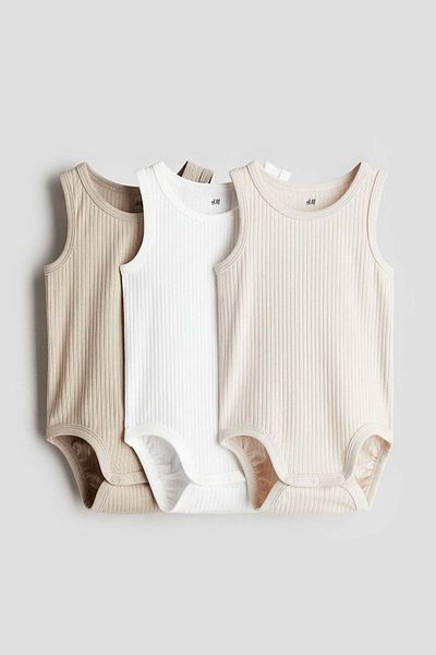 H&M 3-pack sleeveless bodysuits