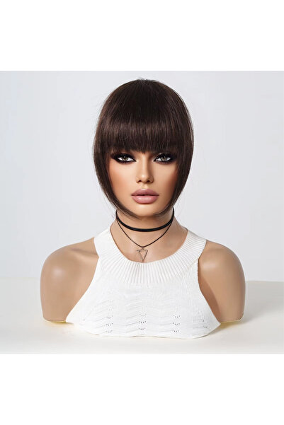 TAM TARZ Păr natural castaniu închis în perucă