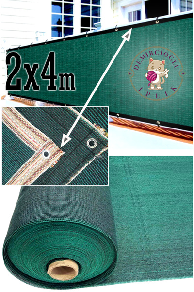 Demircioğlu İplik % 95' Lik Gölgelik File Yeşil 2m X 4m Kolon Ve Kuşgözlü Yeş...