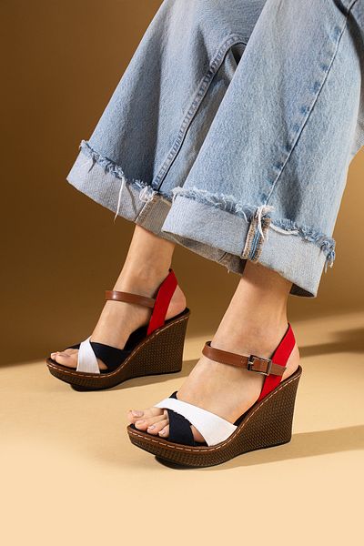 Pembe Potin New Season Women's Multicolor Comfortable Wedge Sole Stylish Daily Sandals