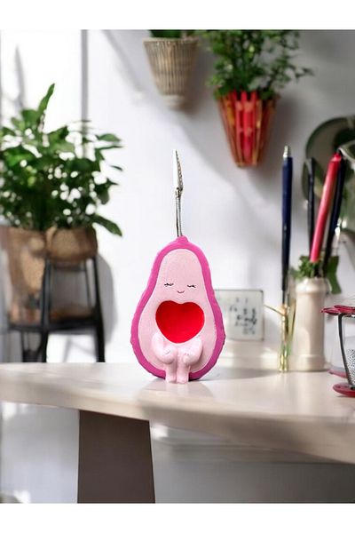 Perazayn Kawaii Cute Pink Avocado Themed Photo and Note Holder - Office Desk Note Holder