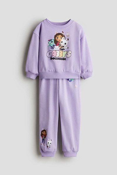 H&M 2-piece printed sweatshirt set