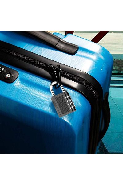 Generic 4-Digit Combination Lock - 50mm, Luggage and Travel Security Lock - Black