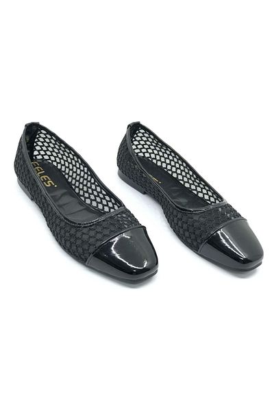 Kids Club Shoes Balerina de damă cu dantelă Feles NEGRE