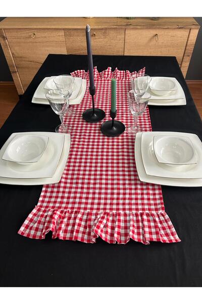 Angels' Collection Ruffled Gingham Runner