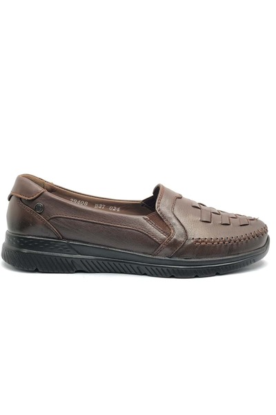 Forelli Olivia Genuine Leather Orthopedic Comfort Women's Casual Shoes Taba