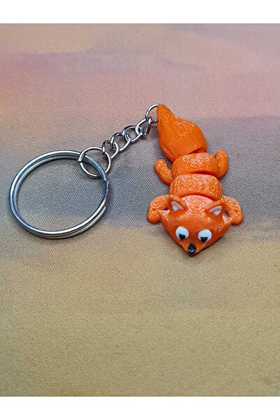 teteoka سلسلة مفاتيح الثعلب المتحركة