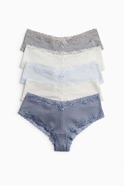 H&M 5-pack cotton and lace hipster briefs