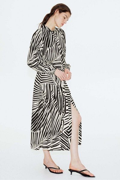 H&M Long Puff-sleeved Dress
