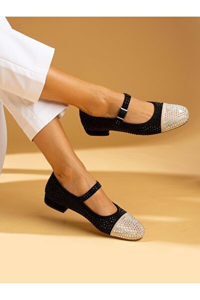 Kids Club Shoes Balerina de damă Feles Stone Detailed NEGRĂ