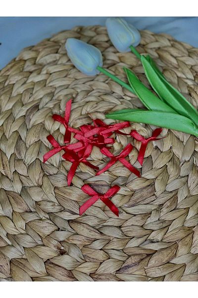 HİMENİSA 50 Pcs 6 mm Bow Satin Ribbon Gift Ornament