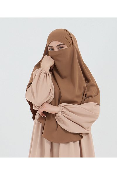 Mihrisina collection Single layer soufflé hijab khimar hijab milky coffee color