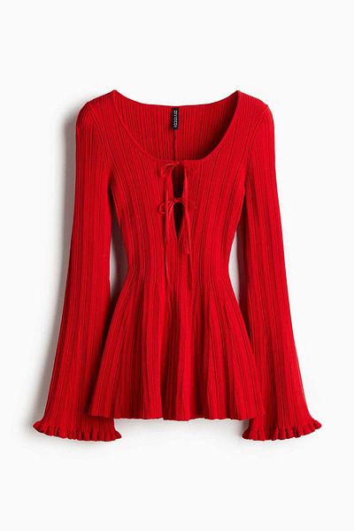 H&M Rib-knit peplum top