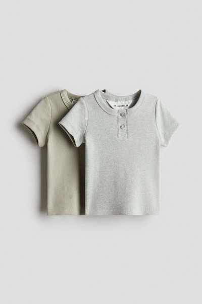 H&M 2-pack Cotton Henley Tops