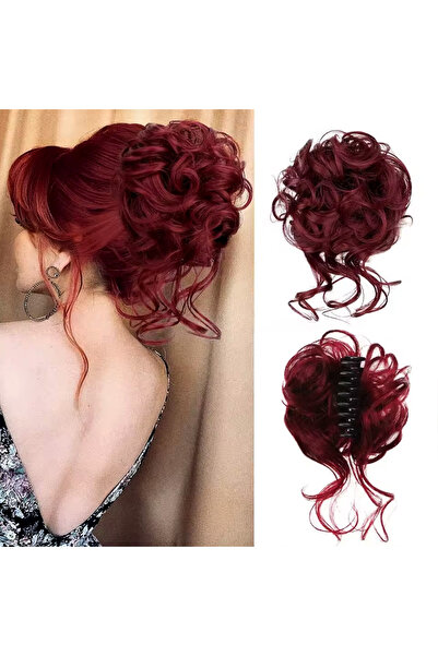 TAM TARZ Coada cu cataramă în formă de coc dezordonat - Roșu