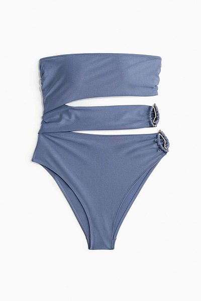 H&M Padded-cup bandeau swimsuit