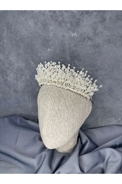 Hayalperest boncuk Livana Intensely Embroidered Enamel Bridal Crown Hair Accessory